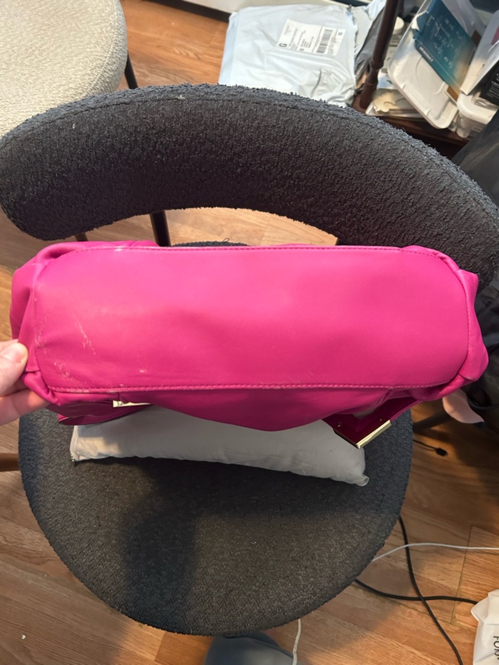 Michael Kors Beverly Hot Pink Shoulder Bag with Gold Accents - Picture 5 of 7